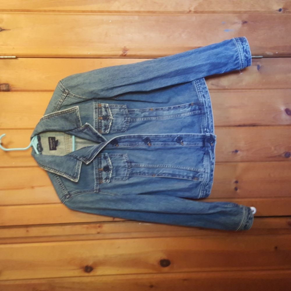Jean jacket by American eagle outfitters.  Large